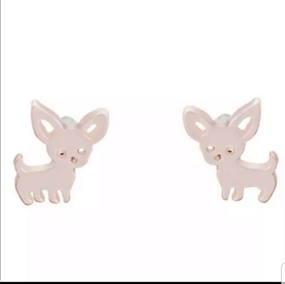 Chihuahua Earrings Rose Gold {Boutique}